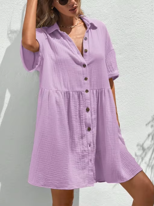 Breeze Button-Down Mini Dress