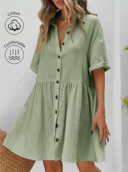 Breeze Button-Down Mini Dress