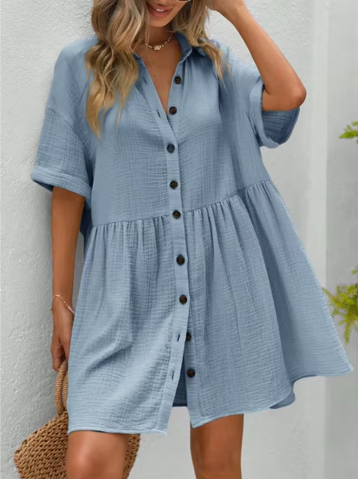 Breeze Button-Down Mini Dress