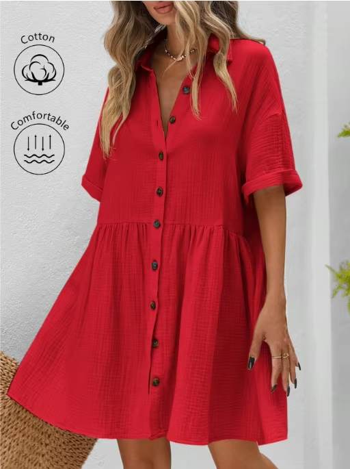 Breeze Button-Down Mini Dress