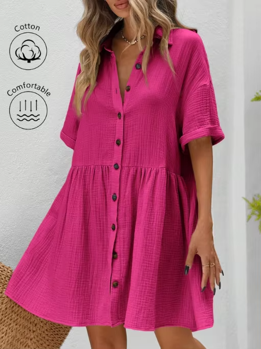 Breeze Button-Down Mini Dress